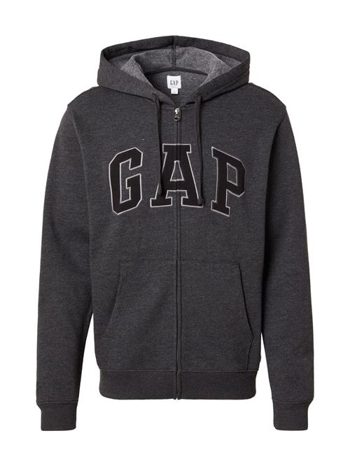 GAP Sweatjakke 'HERITAGE'  antracit / lysegrå / sort