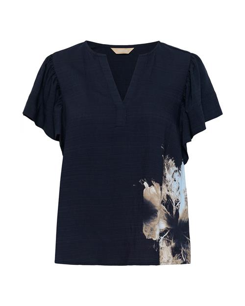 CULTURE Bluse 'Pop Greece'  beige / natblå / lyseblå