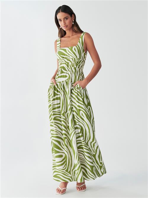 BWLDR Kjole 'SAFIA'  ecru / oliven