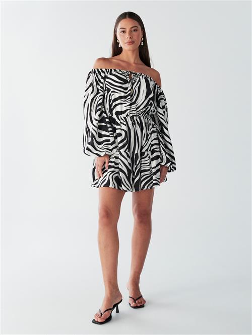 BWLDR Kjole 'BRIA MINI DRESS'  sort / hvid