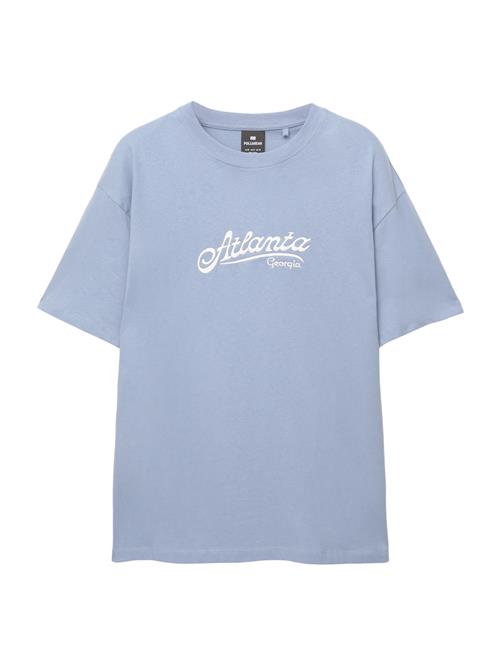 Pull&Bear Bluser & t-shirts 'ATLANTA'  basalgrå / hvid