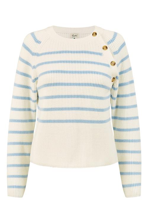 Yumi Pullover  blå / guld / hvid