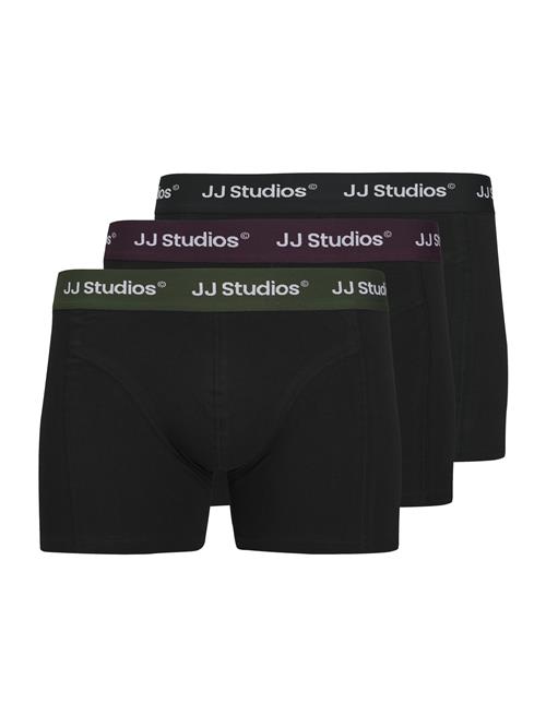 JACK & JONES Boksershorts 'JACSOHO'  mørkegrøn / aubergine / sort / hvid