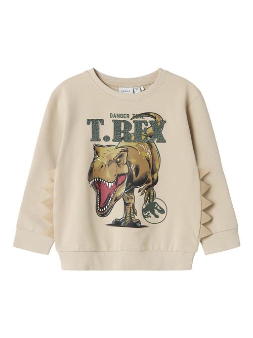 NAME IT Sweatshirt 'Jurassic Park'  beige / oliven / sort / hvid