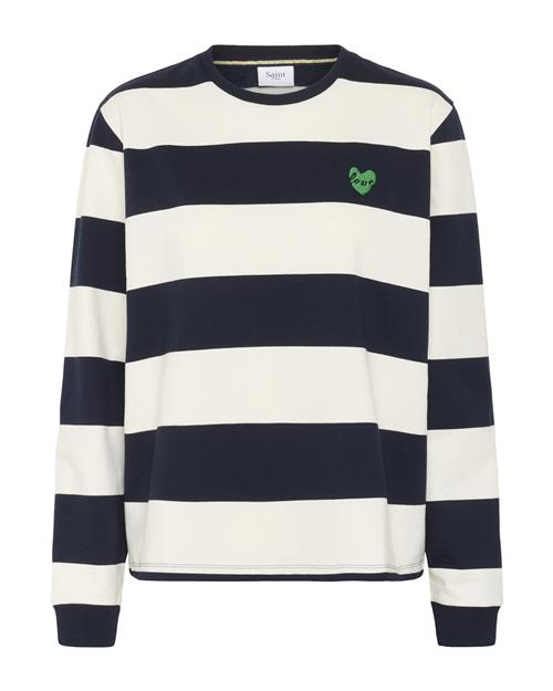SAINT TROPEZ Sweatshirt 'MajsaSZ'  natblå / lime / uldhvid
