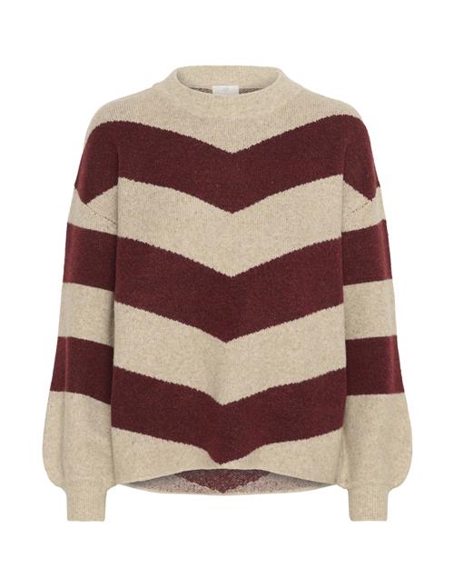 Kaffe Pullover 'KAVerana'  beige-meleret / mørkerød