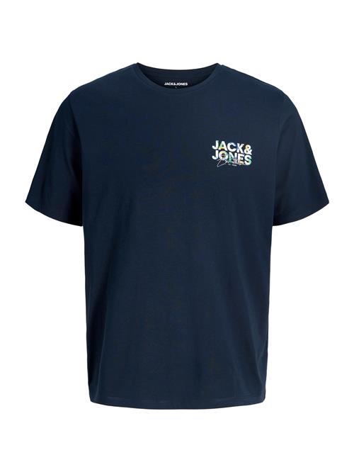 JACK & JONES Bluser & t-shirts 'JJGEPLAS'  mørkeblå / gul / lysegrøn / hvid