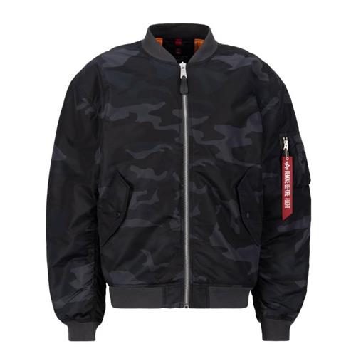 ALPHA INDUSTRIES Vinterjakke 'MA-1 CS'  grå / rød / sort