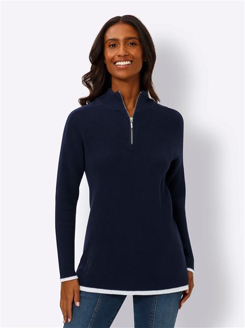 heine Pullover  marin / hvid