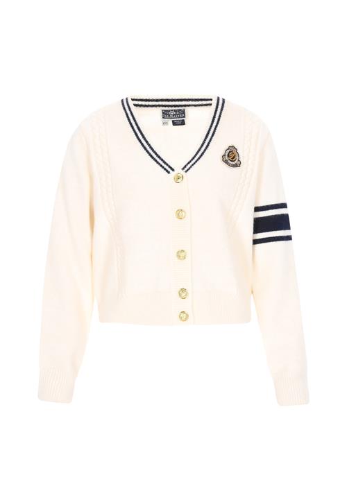 DreiMaster Maritim Cardigan  gul / sort / naturhvid