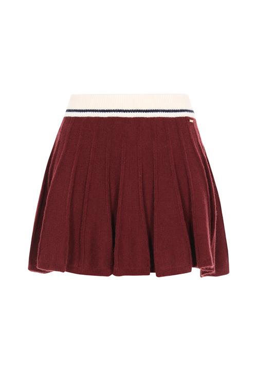 DreiMaster Maritim Nederdel  mørkerød / sort / naturhvid