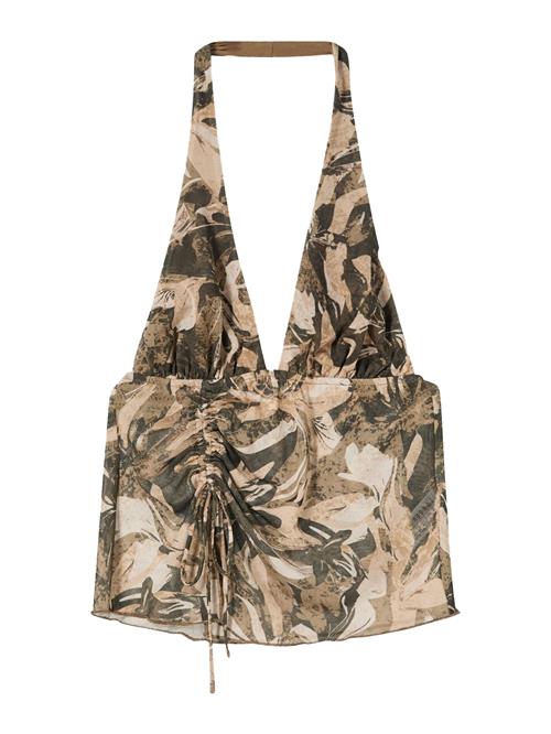 Bershka Overdel  ecru / brun / khaki / sort