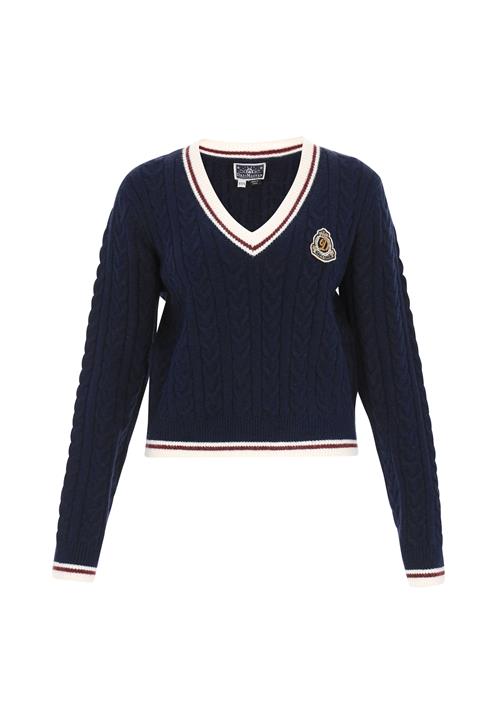 DreiMaster Maritim Pullover  mørkeblå / rød / offwhite