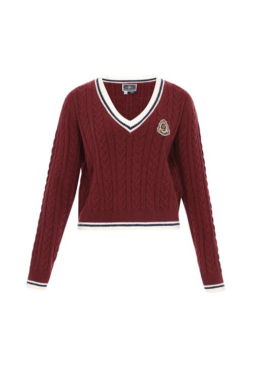 DreiMaster Maritim Pullover  mørkerød / sort / offwhite