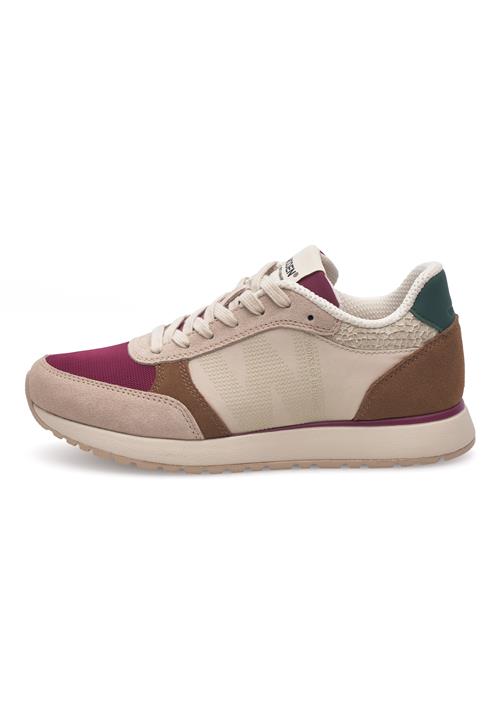 WODEN Sneaker low 'Ronja'  camel / choko / mørkegrøn / mørk pink