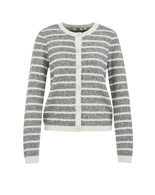WE Fashion Cardigan  grå / hvid