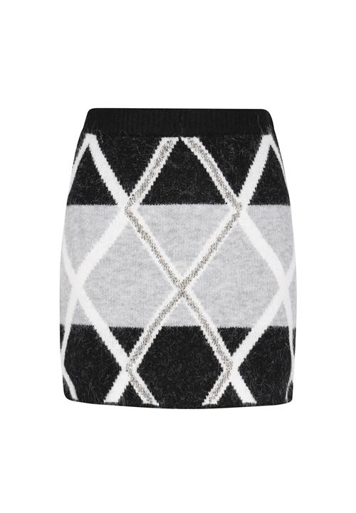 IZIA Nederdel  grå / sort / hvid