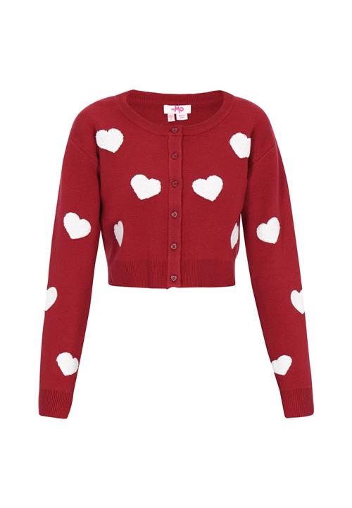 MYMO Cardigan  mørkerød / hvid