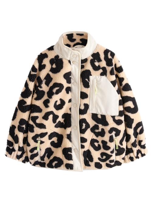 Next Fleecejakke  beige / creme / sort