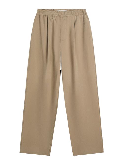 Bershka Bukser med lægfolder  mørkebeige