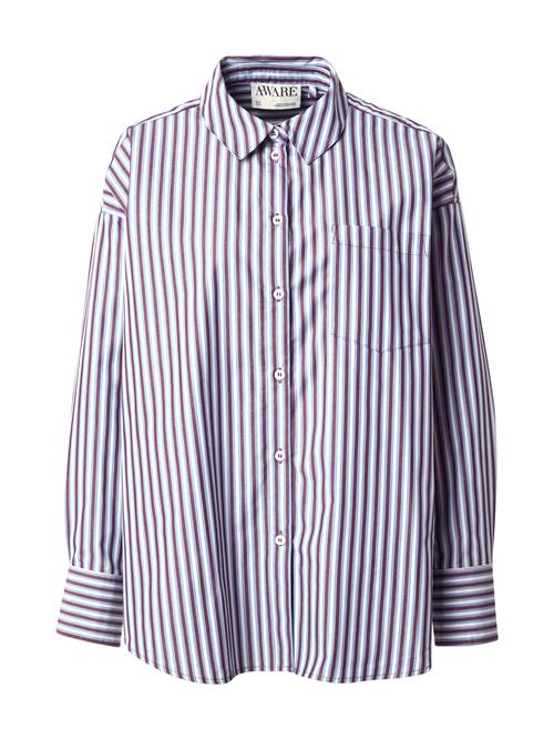 Aware Bluse  lyseblå / vinrød / hvid