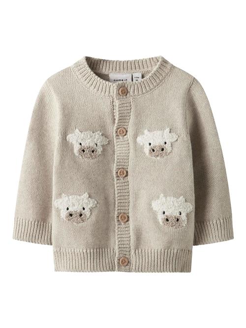 NAME IT Cardigan  lysebeige / hvid