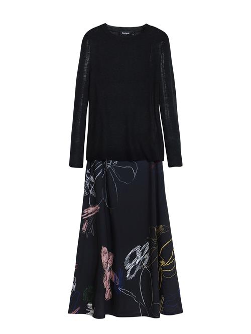 Desigual Kjole  lyseblå / pudder / sort