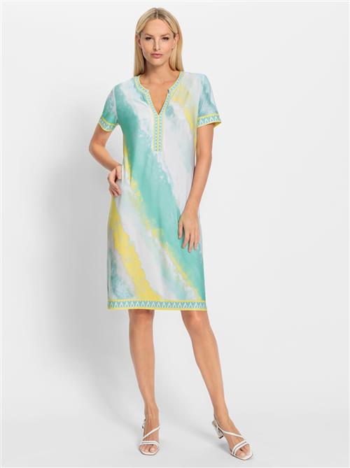 heine Kjole  aqua / gul / hvid