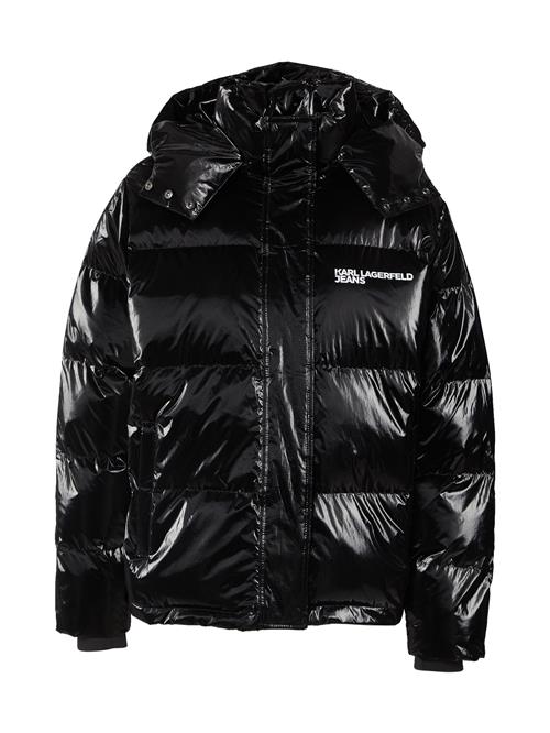 KARL LAGERFELD JEANS Vinterjakke  sort / hvid