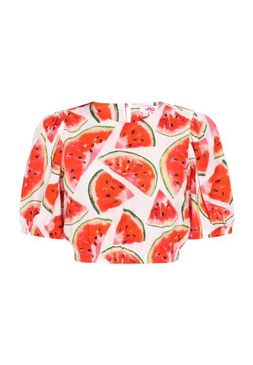 swirly Bluse  grøn / rød / sort / hvid