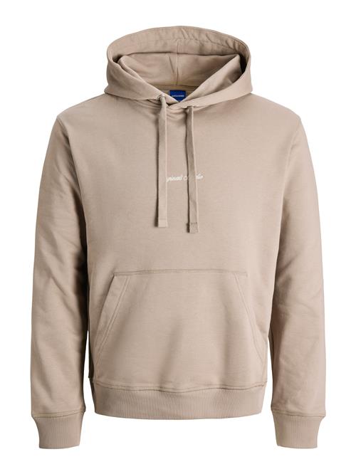 JACK & JONES Sweatshirt 'JORNorrebro'  lysebrun / hvid
