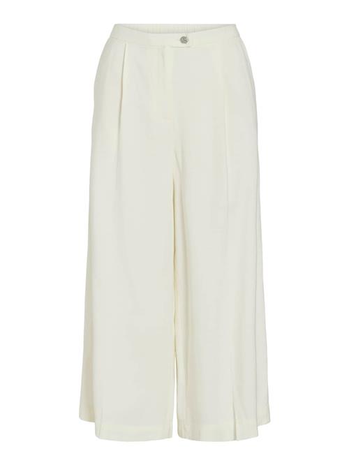 VILA Bukser med lægfolder 'VIMarlee'  naturhvid