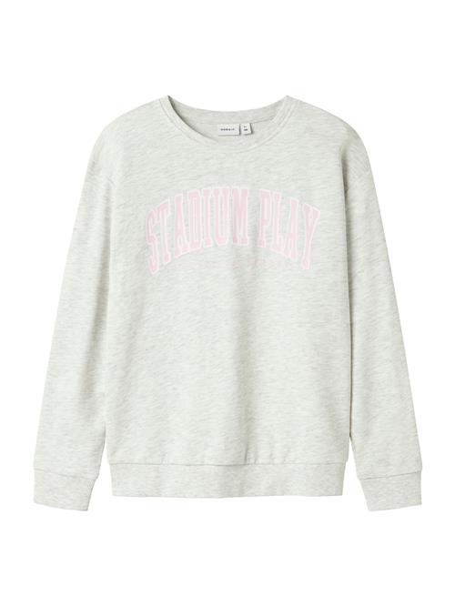 NAME IT Sweatshirt  grå-meleret / lyserød / hvid