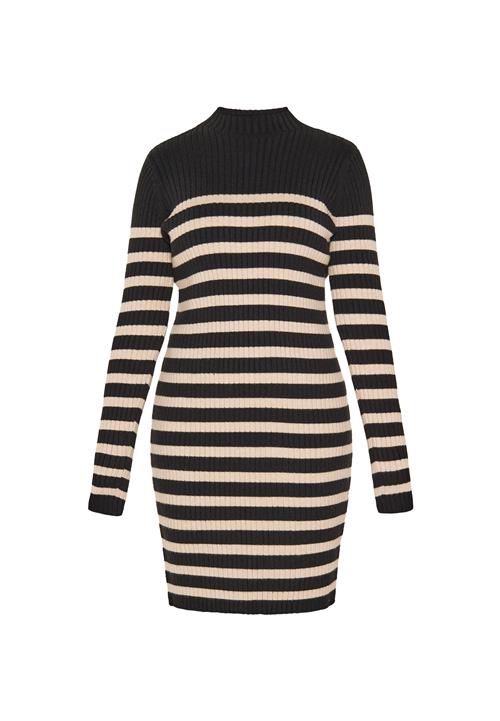 usha BLUE LABEL Strikkjole 'Classic'  beige / sort