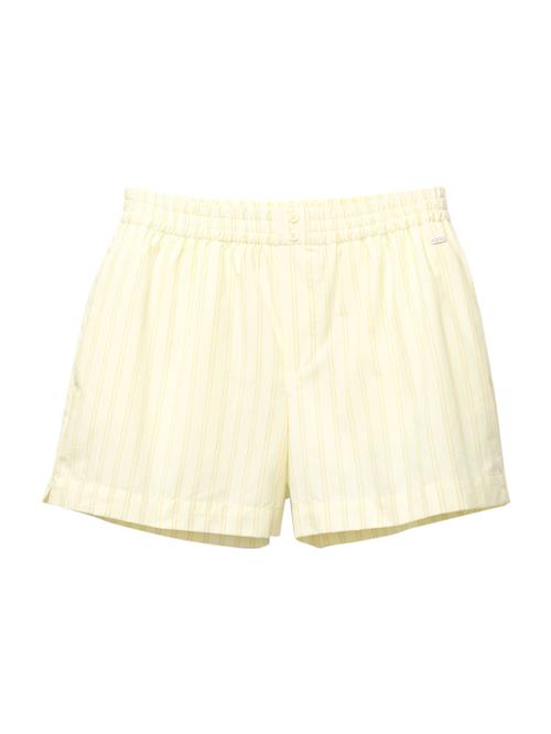 Pull&Bear Bukser 'PACIFIC'  pastelgul / mørkegul / hvid