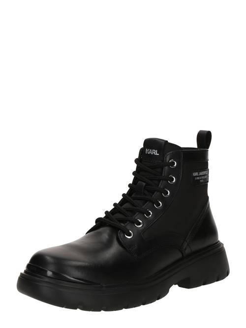 Karl Lagerfeld Snørestøvler  sort / sølv