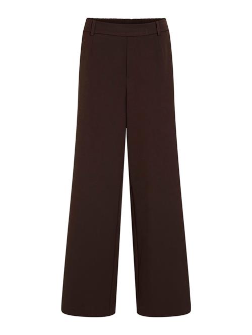 VILA Bukser med lægfolder 'VIVARONE'  mørkebrun