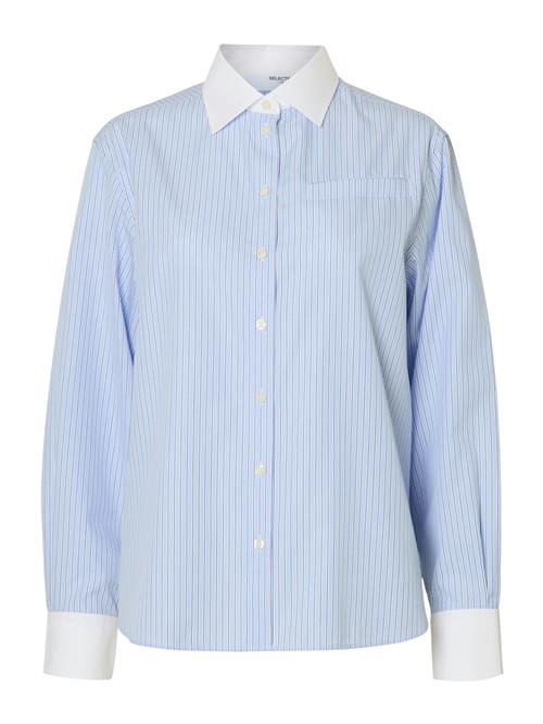 SELECTED Bluse 'SLFILINA'  navy / lyseblå / hvid