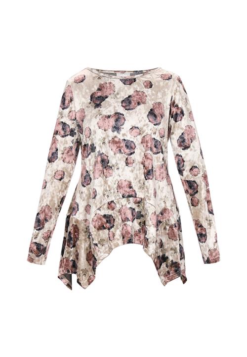 Usha Bluse  beige / gammelrosa / sort