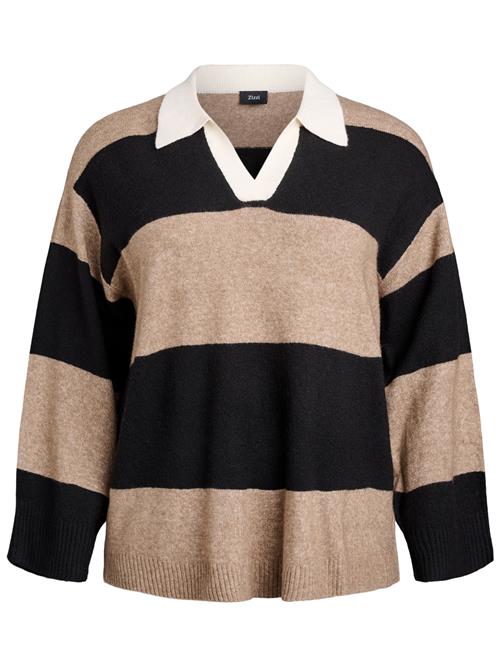 Zizzi Pullover 'MVISTA'  brokade / sort / hvid