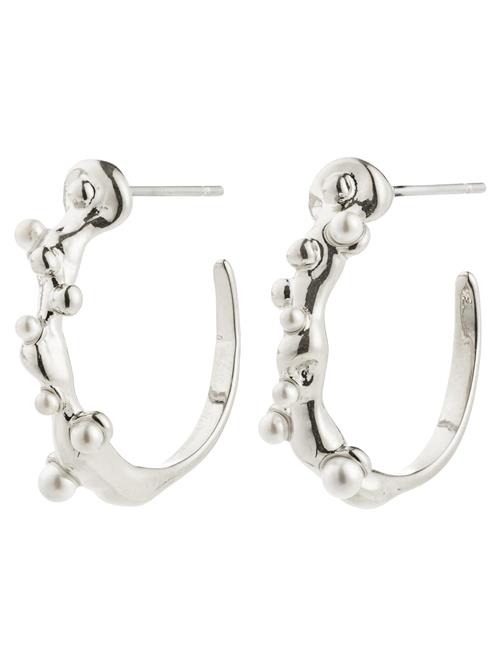 Pilgrim Øreringe 'Hadley'  sølv / perlehvid