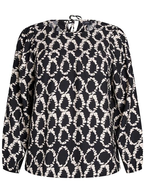 Zizzi Bluse 'Vellen'  sort / offwhite