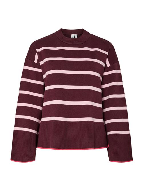 YAS Pullover 'YASELMA'  lyserød / grenadine / vinrød