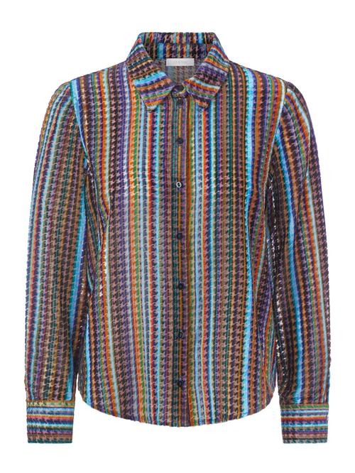 Rich & Royal Bluse  camel / lyseblå / petroleum / lilla