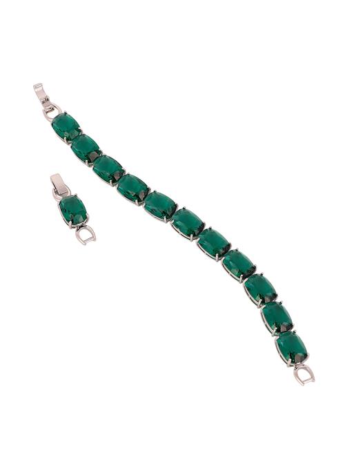 SOHI Armbånd 'Maya'  smaragd / sølv