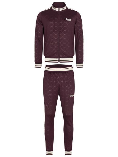 LONSDALE Joggingdragt 'Ashwell'  ecru / mørkerød