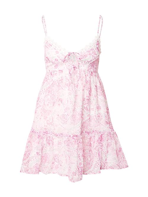 HOLLISTER Sommerkjole 'BARE FESTIVAL'  pastelgrøn / pink / lyserød / hvid