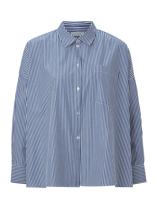 Rich & Royal Bluse  mørkeblå / hvid