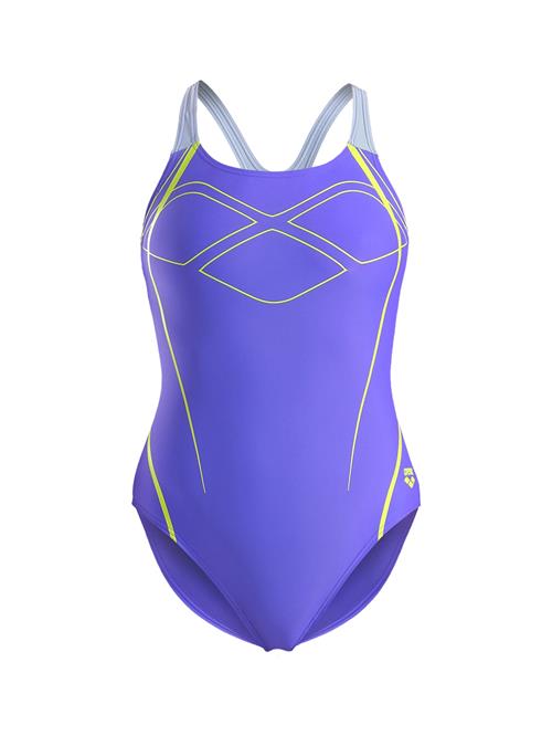 ARENA Badedragt 'Graphic Pro Back'  indigo / neongul / lysegrå