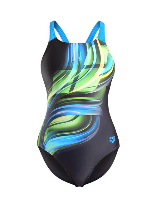 ARENA Badedragt 'BLOOM'  azur / gul / lysegrøn / sort